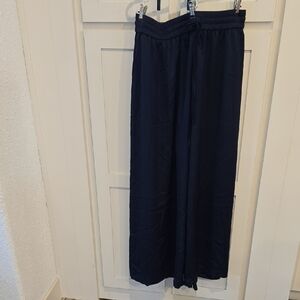 Navy Wide-Leg Pants